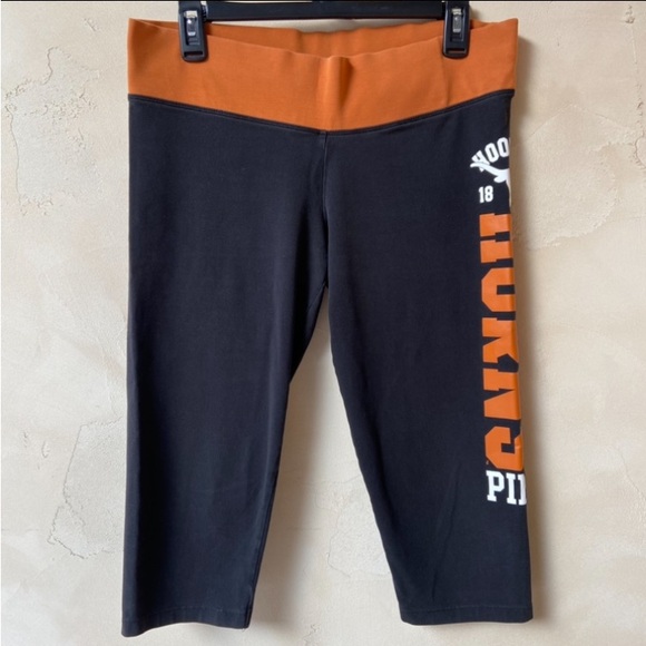 PINK VICTORIA’S SECRET 5th & Ocean Texas “Hook ‘em Horns “ Leggings Size L - Picture 1 of 9